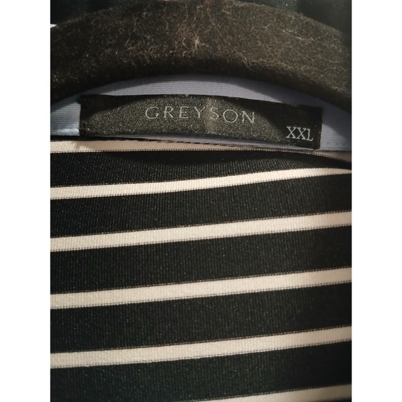 Greyson Golf Polo Shirt Performance Mens Size XXL Logo Black striped - Picture 4 of 10